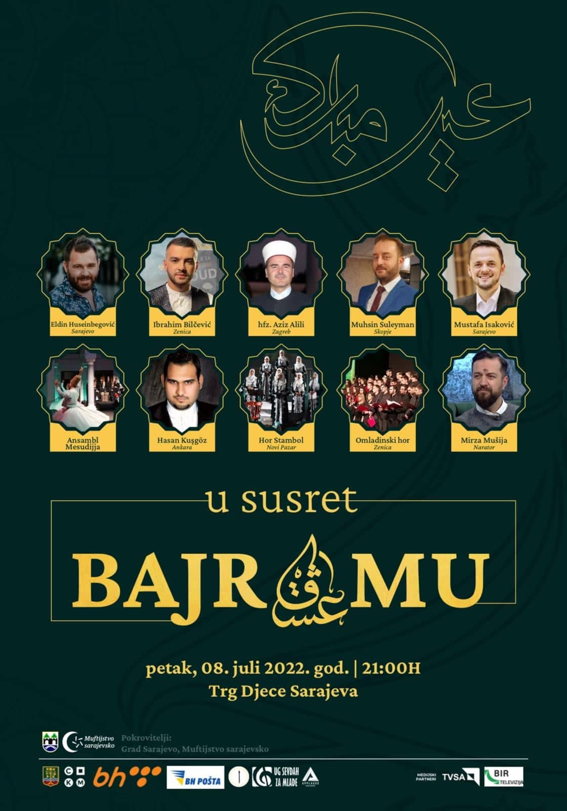 Tradicionalni koncert “U susret bajramu” 8. jula na Trgu Djece Sarajeva