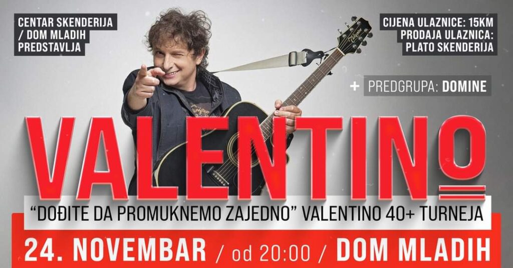 valentino sutra ima koncert u sarajevskom domu mladih, zijo rizvanbegović pojasnio naziv turneje "40+"